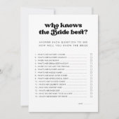 花嫁シャワーのゲ最高のームカードを知るレトロ 招待状 (正面)