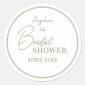 花嫁シャワーのシール。 ラウンドシール (正面)