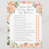 花嫁シャワーゲームについて彼は何と言った 招待状 (正面/裏面)