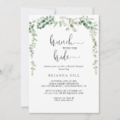 花嫁シャワー付きグリーンユーカリブランチ 招待状 (正面)