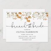花嫁シャワー付きゴールデンワイルドフラワーブランチ 招待状 (正面/裏面)