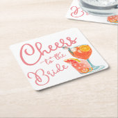 花嫁シャワー応援 スクエアペーパーコースター (アングル)