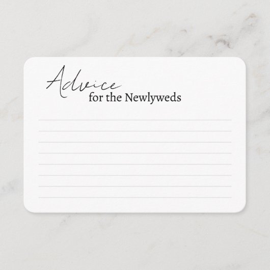 花嫁シャワー用のエンクロージャカードアドバイス。 エンクロージャーカード (正面)
