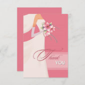 花嫁シルエットサンキューブライダルシャワーカード サンキューカード (正面/裏面)