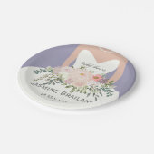 花嫁シルエットブライダルシャワーパーソナライズされた ペーパープレート (アングル)