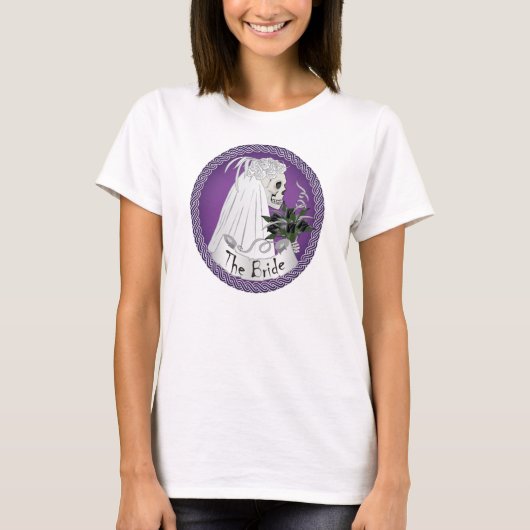 花嫁スカル – 紫 Tシャツ (正面)