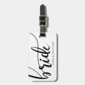 花嫁スクリプトエレガントミニマリスト名ラゲッジタグ ラゲッジタグ (正面縦)