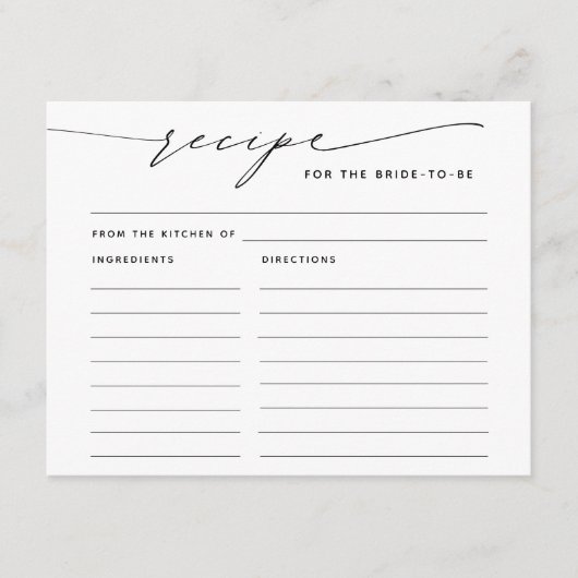 花嫁スクリプトエンクロージャカーエレガントドのレシピ エンクロージャーカード (正面)