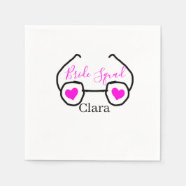 花嫁スクワッドピンクの黒いグーグルのハート花嫁メイド スタンダードカクテルナプキン
