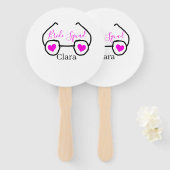 花嫁スクワッドピンクの黒いグーグルのハート花嫁メイド ハンドファン (正面&裏面)