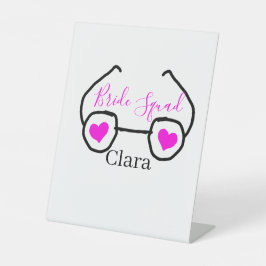 花嫁スクワッドピンクの黒いグーグルのハート花嫁メイド 台座サイン