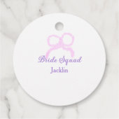 花嫁スクワッドピンクグリッターのバウのスター花嫁メイドの名前 フェイバータグ (裏面)