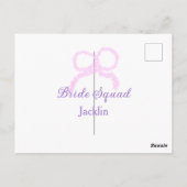 花嫁スクワッドピンクグリッターのバウのスター花嫁メイドの名前 ポストカード (裏面)