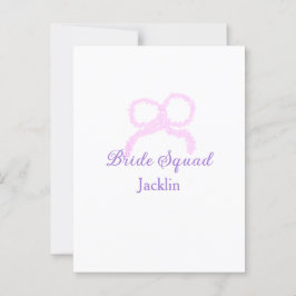 花嫁スクワッドピンクグリッターのバウのスター花嫁メイドの名前 ポストカード