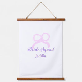 花嫁スクワッドピンクグリッターのバウのスター花嫁メイドの名前 吊り下げ型タペストリー
