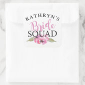 花嫁スクワッドブライダルシャワースタンプフローラピンク スクエアシール (バッグ)