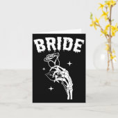 花嫁スケルトン手結婚のハロウィーンカップルマッツ カード (黄色い花)