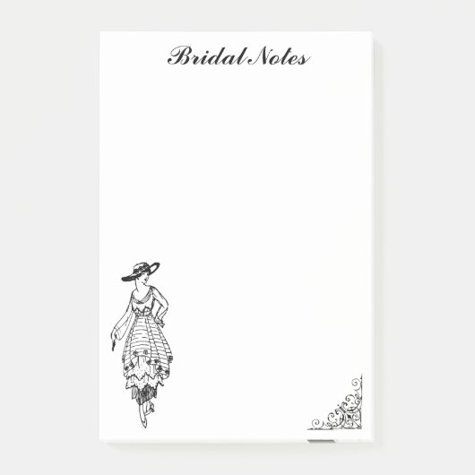 花嫁スタイリッシュの結婚ファッションドレスブライダルノート ポストイット (正面)