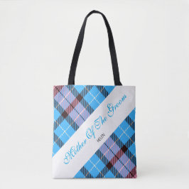 花嫁スタイリッシュピンク青カスタムの母親の新郎 トートバッグ