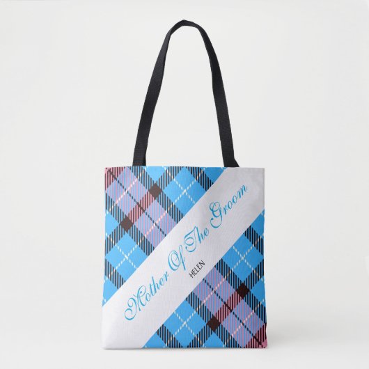 花嫁スタイリッシュピンク青カスタムの母親の新郎 トートバッグ (正面)