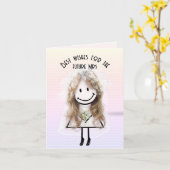 花嫁スティックハート カード (黄色い花)