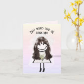 花嫁スティックハート カード (黄色い花)