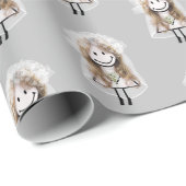 花嫁スティックフィギュアとデイジーブーケ ラッピングペーパー (ロールコーナー)