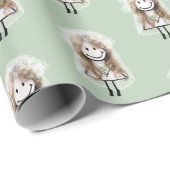 花嫁スティックフィギュアとデイジーブーケ ラッピングペーパー (ロールコーナー)