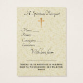 花嫁スピリチュアルブーケ祈りの言葉ホーリーカード。 (裏面)