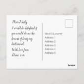 花嫁セピア葉書 ポストカード (裏面)