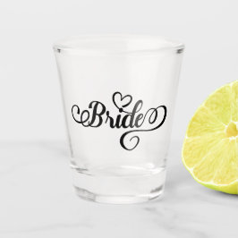 花嫁タイポグラフィとハート結婚ズ ショットグラス