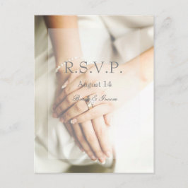 花嫁ダイヤモンドリングや輪ウェディングRSVP インビテーションポストカード