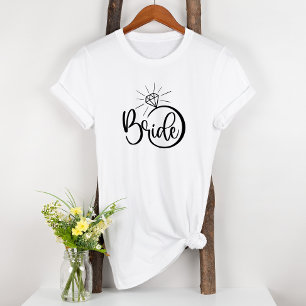花嫁ダイヤモンド婚約したおもしろいブライダル Tシャツ