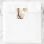 花嫁ダイヤモンド結婚リング編集可能感謝していs- スクエアシール (バッグ)