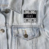 花嫁ダマスクボタンの白黒の父親 缶バッジ (インサイチュ)