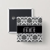 花嫁ダマスクボタンの白黒の父親 缶バッジ (正面&裏面)