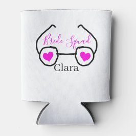 花嫁チームのピンクとブラックの眼鏡 ハートのウェディングプランナー 缶クーラー