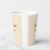 花嫁チームのブライズメイド名 ゴールド オレンジ 結婚式 紙コップ (右)