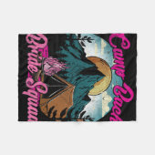 花嫁チームレトロキャンピングキャンプ独身最後の夜 フリースブランケット (正面(横))