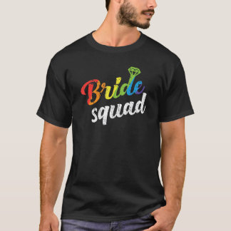 花嫁チーム ウェディングシャワー ブライズメイド ゲイ レズビアン Tシャツ