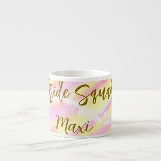 花嫁チーム ゴールド パステルピンク カラフル グリッター ブラ エスプレッソカップ (正面)