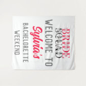 花嫁チーム | ピンクの花嫁パーティー ブライズメイド タペストリー (正面(横))