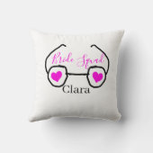 花嫁チーム ピンク ブラック サングラス ハート ブライズメイド クッション (裏面)