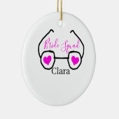 花嫁チーム ピンク ブラック サングラス ハート ブライズメイド セラミックオーナメント (右)
