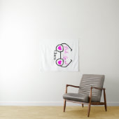 花嫁チーム ピンク ブラック サングラス ハート ブライズメイド タペストリー (インサイチュ(横))