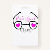 花嫁チーム ピンク ブラック サングラス ハート ブライズメイド バッジ (裏面)