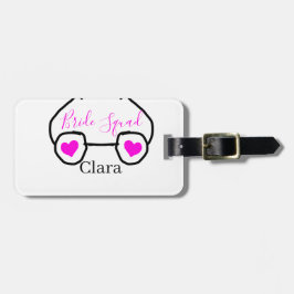 花嫁チーム ピンク ブラック サングラス ハート ブライズメイド ラゲッジタグ