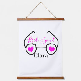 花嫁チーム ピンク ブラック サングラス ハート ブライズメイド 吊り下げ型タペストリー