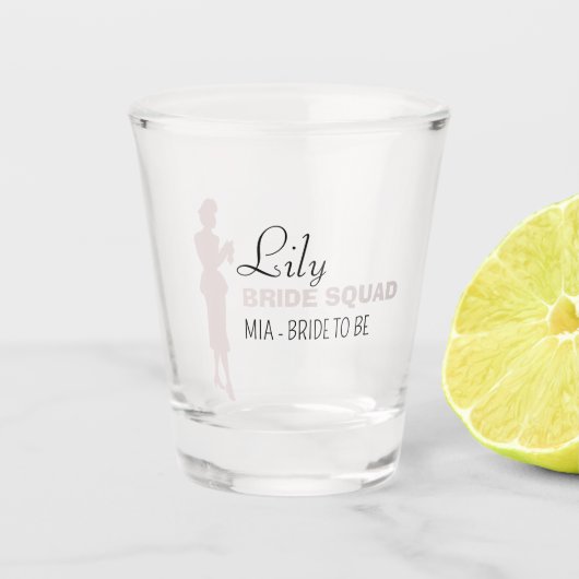 花嫁チーム |ホットピンクのバチェロレッテ花嫁 ショットグラス (正面)