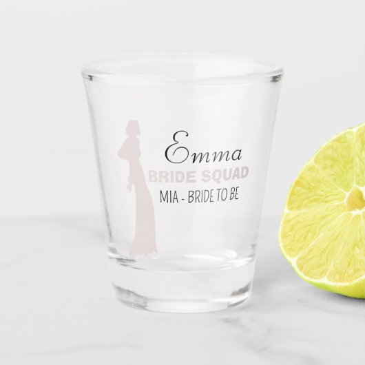 花嫁チーム |ホットピンクのバチェロレッテ花嫁 ショットグラス (正面)